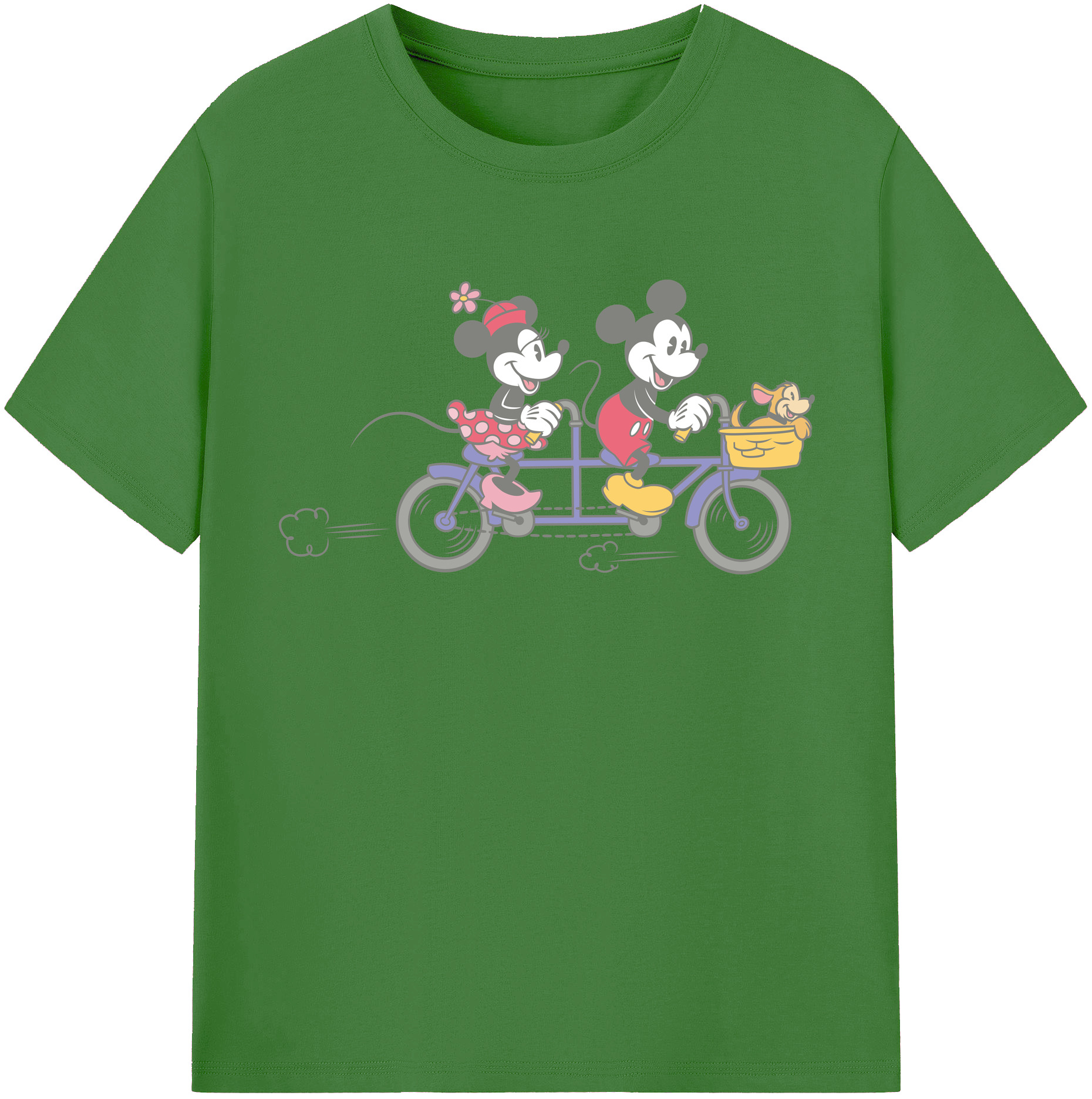 （画像用） ミッキーマウス Mickey Mouse レディースカジュアルプリントTシャツ（綿100％）